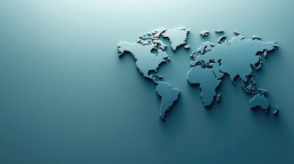 Poster - A minimalistic travel background featuring a simple world map outline. Ample copy space available.