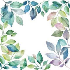 Canvas Print - PNG Little leaves square border pattern backgrounds plant.