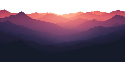 Canvas Print - PNG Vibrant sunset over mountain landscape