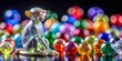 © Sujid - Crystal monkey figurine on colorful gemstones for an eye-catching display, crystal, monkey, figurine, colorful, gemstones