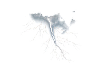 Sticker - PNG Dramatic lightning storm at night