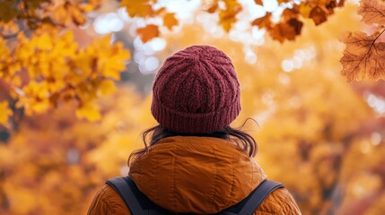 Wall Mural - Autumn Serenity: A Peaceful Stroll Through the Vibrant Foliage