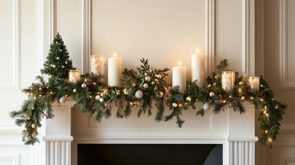 Wall Mural - Christmas decorations with candles