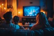© gicku91 - A young couple is watching a movie at home on the couch, sitting in front of the TV and enjoying the evening together.