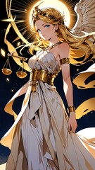 Wall Mural - anime greek goddess themis anime style high-quality for wallpaper background