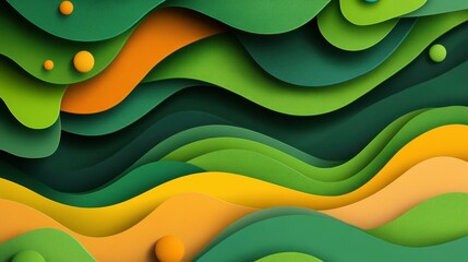 Wall Mural - Fresh and vibrant green abstract banner, perfect for modern design projects with a playful touch.