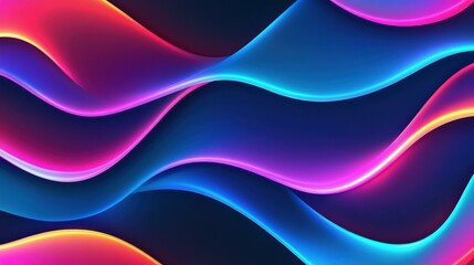 Canvas Print - Experience stunning neon waves in the dark, creating a vibrant energy that ignites your imagination and elevates your space.