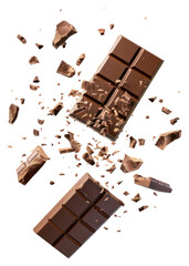 Poster - PNG Delicious chocolate bars breaking apart