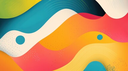 Vibrant geometric abstract background with fluid shapes for creative designs like posters and banners.