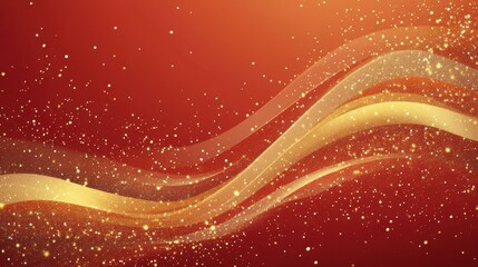 Canvas Print - Discover elegant oblique golden lines with glitter and bokeh, perfect for a luxurious red background design.