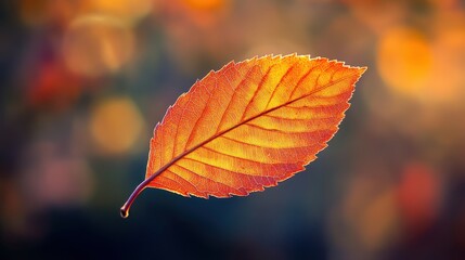 Poster - Vibrant Autumn Leaf Glowing in the Sunlight