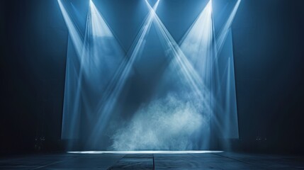 Aufkleber - Stage Lit with Spotlights and Smoke