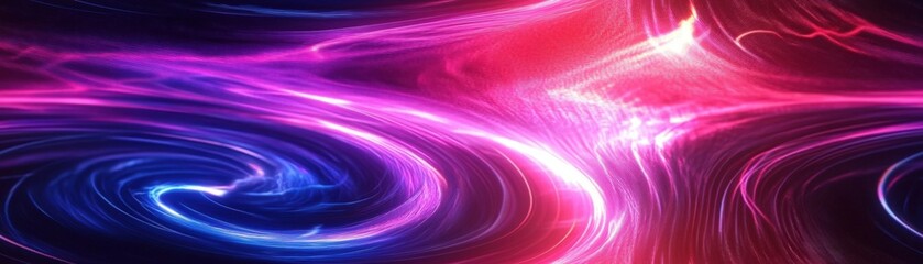 Sticker - Vibrant abstract background with swirling patterns of purple, pink, and blue light creating a dynamic, ethereal visual effect.