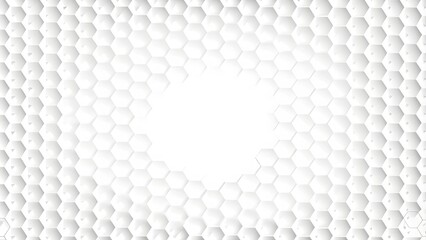 Poster - Abstract geometric hexagon white and gray color background. digital drawing. white background. triangle tunnel. Modern Abstract hexagon Illustration. Poster, wallpaper, banner.