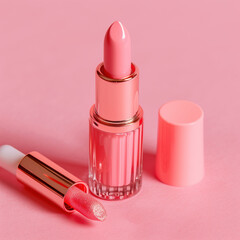 Close up lipstick with empty background for cosmetic concept.