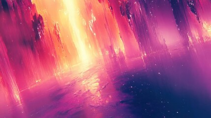 Wall Mural - a vibrant, otherworldly landscape.  appears to be a digital art piece with a cosmic theme.