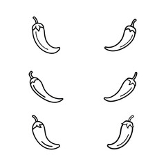Poster - Chili Pepper Line Icon: Spicy Vector Illustration for Culinary and Food Themes