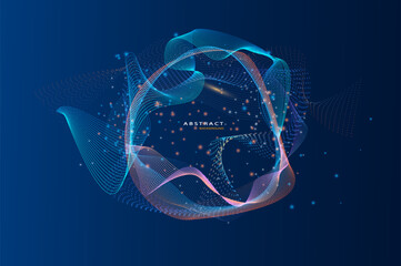 Aufkleber - Abstract particles circle background. Eps10 Vector background.	