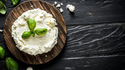 Wall Mural - Fresh ricotta on board