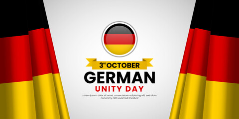 Wall Mural - German Unity Day Background Design, 3rd October vector illustration.