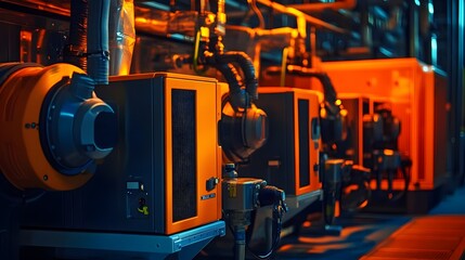 Poster - backup generators providing reliable power to a data center for mission critical computing and unint