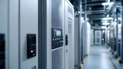 Poster - photograph showcasing dual power supply systems designed for critical data center reliable and effic