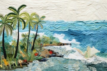 Wall Mural - Tropical beach painting outdoors nature.