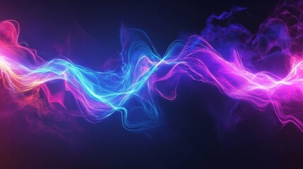 Aufkleber - A vibrant electric wave with a gradient effect, stretching across the image, symbolizing power and energy transmission, with a clean, minimalistic background.