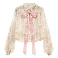 Poster - Elegant lace blouse with bow