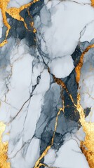 Wall Mural - Seamless abstract marble in pale grey with subtle gold veins, [Abstract Background Marble], [Cool and refined]