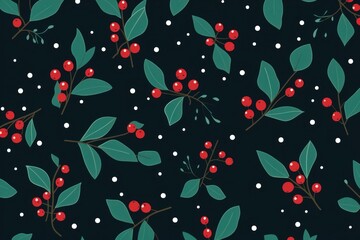 Sticker - Holly pattern plant graphics.