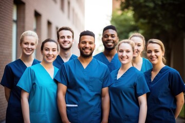 Poster - Male nurses smiling adult togetherness.