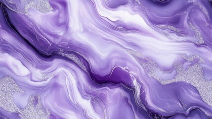 Sticker - Abstract purple marble texture with flowing, swirling patterns and shades, perfect for backgrounds or creative projects.