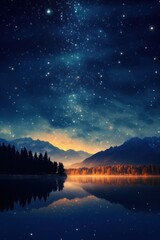 Poster - Night sky scenery nature landscape outdoors.