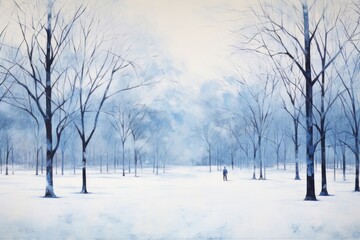 Wall Mural - Landscape winter outdoors nature.