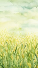 Canvas Print - Wallpaper corn field outdoors painting nature.