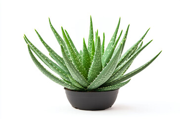 Single Aloe vera plant  on a white background