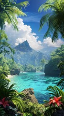 Wall Mural - Tropical landscape vegetation outdoors.