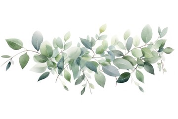 Sticker - Elegant watercolor eucalyptus leaves