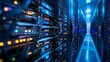 © Heng Heng - AI Stock - A photograph showcasing a data center facility filled with networked server racks and networking equipment providing essential enterprise level technology infrastructure for businesses