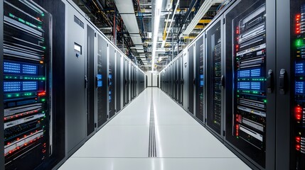 Poster - comprehensive network monitoring system in a contemporary data center showcasing advanced technology