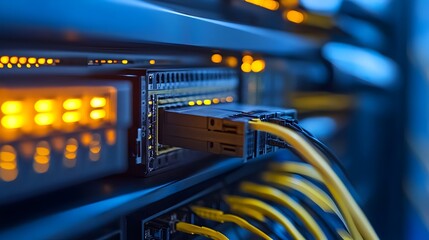 Poster - high speed router in futuristic data center environment powering digital infrastructure for advanced