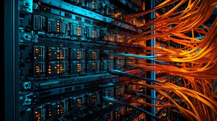 Poster - networking switches housed in data center rack equipment for robust connectivity and data management