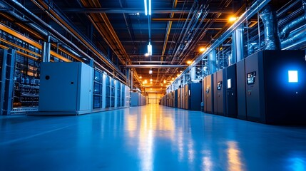 Poster - renewable energy in data center power supply system harnessing sustainable power for efficient and e