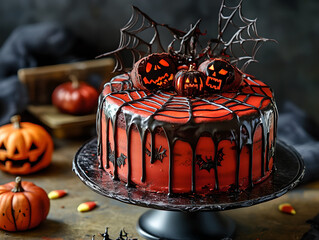 Wall Mural - Halloween themed cake, food photography