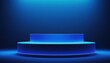 © lilyax - big sale podium light effect design Bright neon Sale sign on round pedestal or platform17