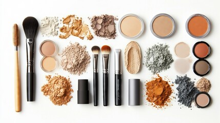 A background featuring an array of makeup tools, for cosmetic and beauty projects