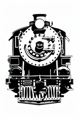 Canvas Print - Vintage steam train illustration