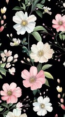 Canvas Print - Spring flowers pattern backgrounds blossom.