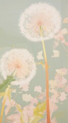 Poster - Beautiful dandelion craft collage flower plant art.